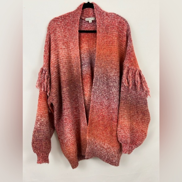 Frye and Co. Womens Long Sleeve Open Front Wool Blend Red Ombre Cardigan 3X  NWT - Picture 3 of 10